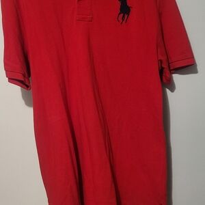 Men's Red Polo Shirt with Embroidered Logo